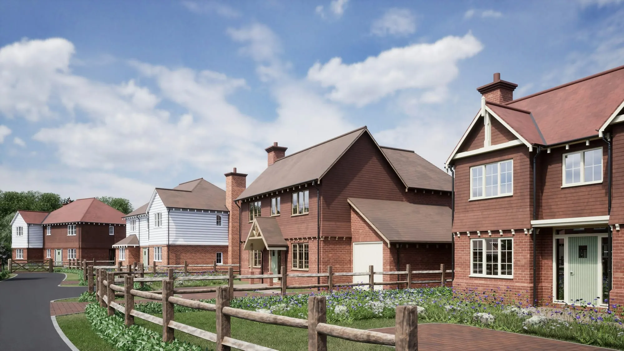 Row of new build homes inspected by Snag Surveys in the North West